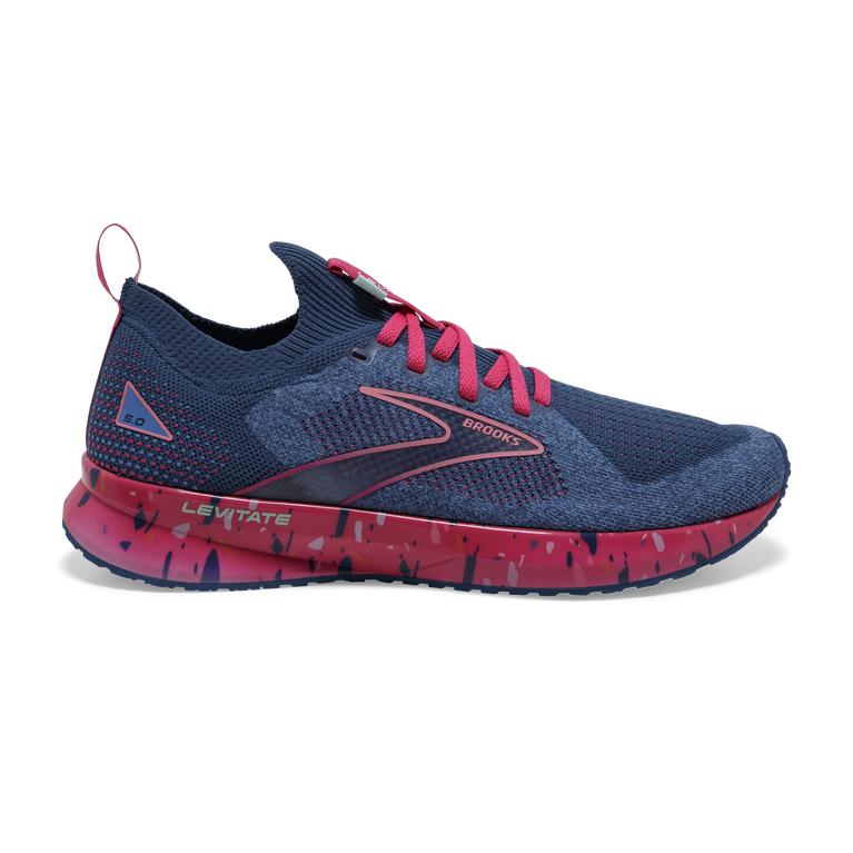 Brooks Women's Levitate StealthFit 5 Energy-Return Road Running Shoes - Blue/Beetroot/Plume (KYPE487